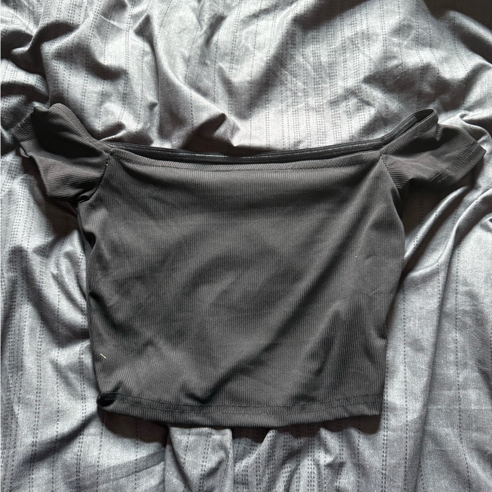Elegant Off-Shoulder Gray Top